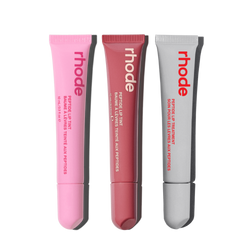 the peptide lip trio strawberry glaze, jelly bean, salty tan